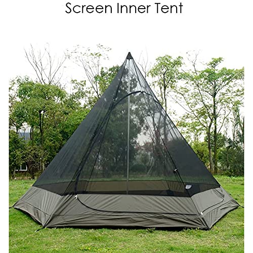Hot Tent,Winter Tent,Teepee, Waterproof Camping Pyramid Teepee Tent Adult Tipi Tent Waterproof Double Layers Indian Tent Yurt Tent Tower Post Bell Tent for Outdoor Family - Image 4