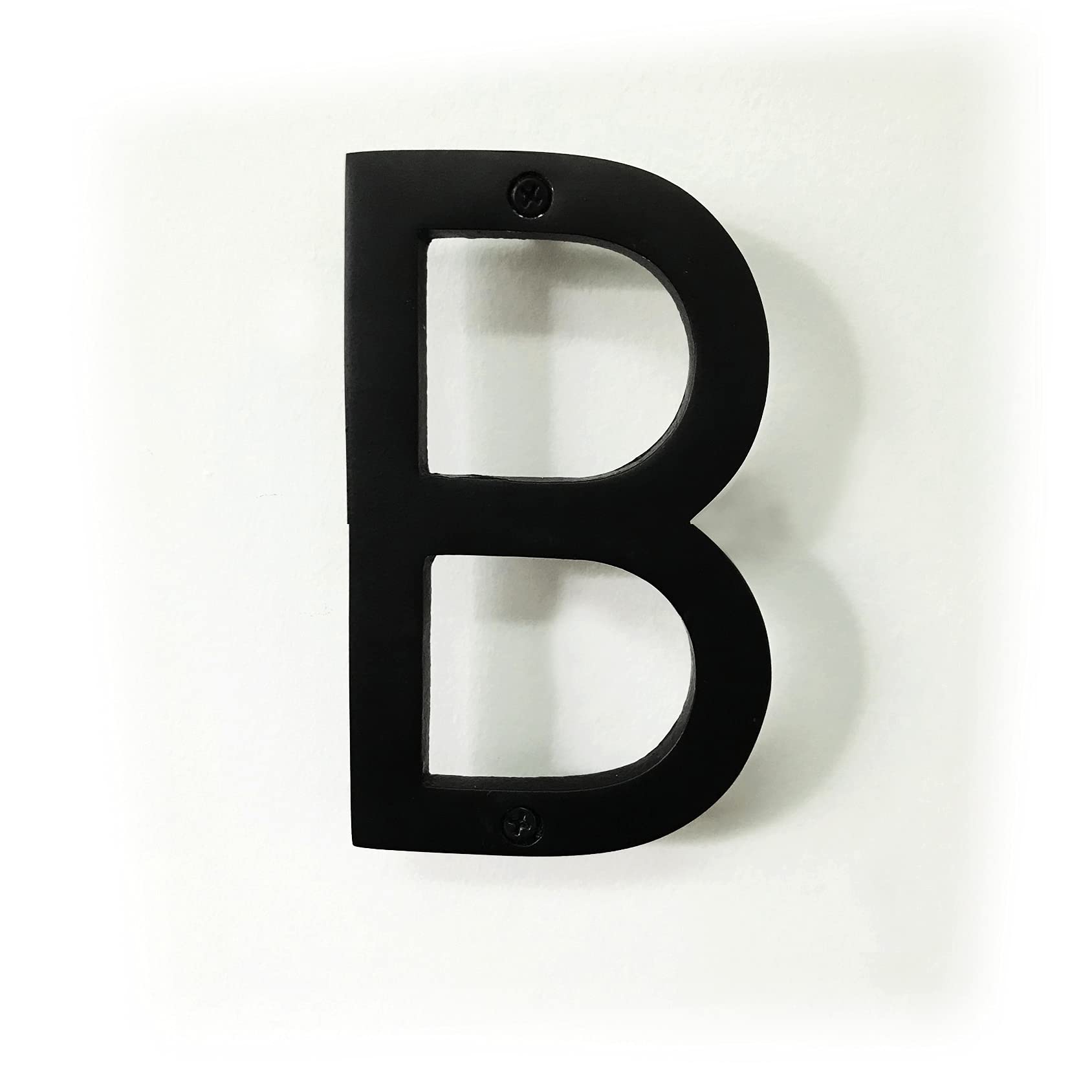 NACH Floating House Numbers, 6 inch Aluminum Black House Numbers for Outside - Letter B, Address Letters with Mounting Hardware