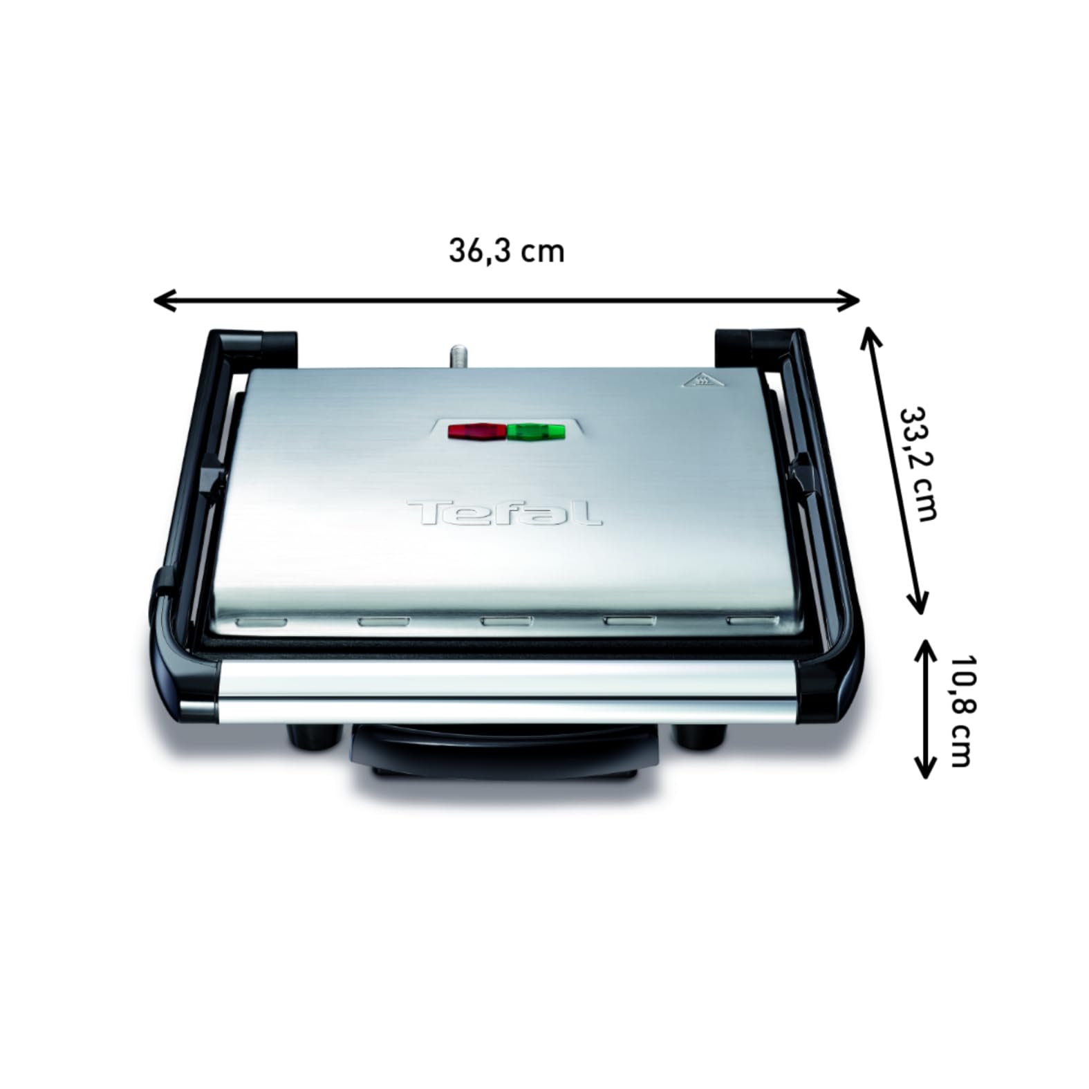 TEFAL GC241D Illico Grill Elektryczny, 2000 W, funkcja panini, łatwe czyszczenie, nieprzywierająca powłoka, wielofunkcyjny, przechowywanie w pionie, Srebrny/Czarny, ‎