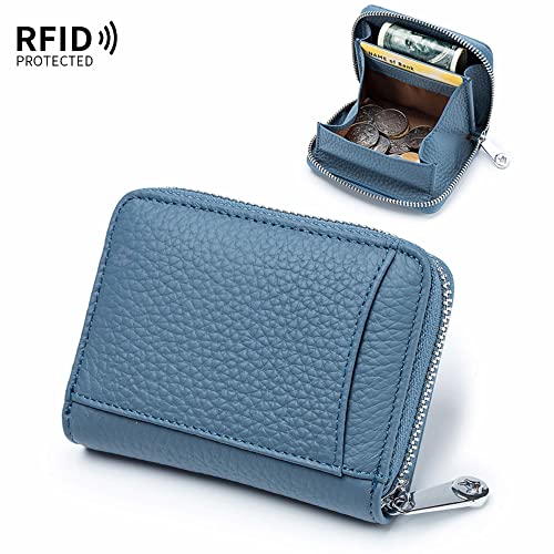 Wallet Women, Leather, Card Holder, RFID Blocking, Coin Holder, Compact Zip Wallet4