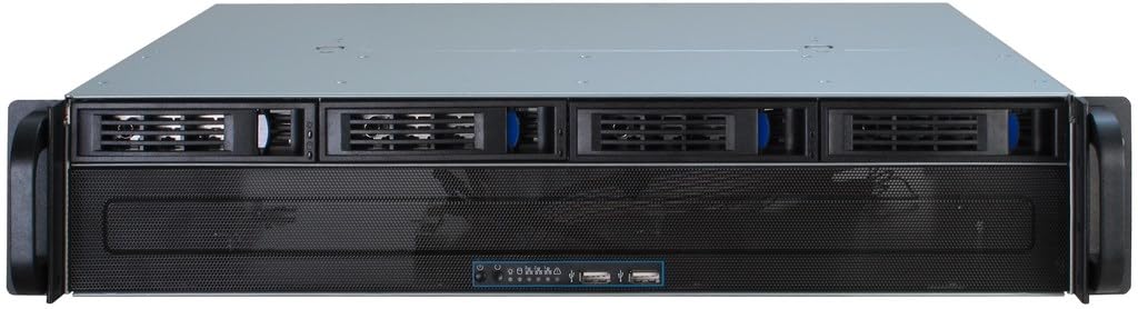 Inter-Tech IPC 2U-2404S Support Noir, Argent