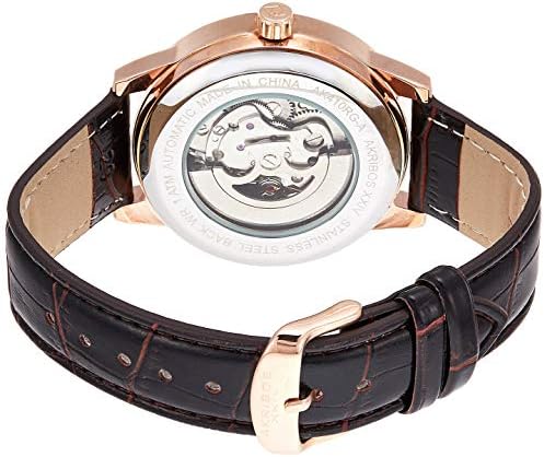 Akribos XXIV Men's 'Saturnos' Skeleton Automatic Genuine Rose Gold Leather  Strap Watch - AK410: Buy Online at Best Price in UAE - Amazon.ae