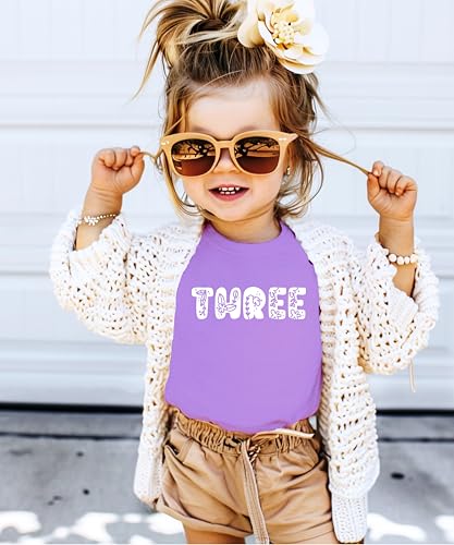 Image of Floral Numbers Ages 1-7 Birthday Girl Shirt for Baby & Toddler Youth Girls