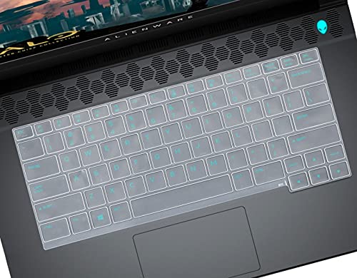 Keyboard Cover for 15.6" Dell Alienware M15 R4 2021/Alienware M15 R3 2020/Alienware M15 R2 2019,Dell G7 7500 Gaming Laptop Keyboard Skin(Not fit for Dell Alienware 15 R3/Alienware M15 R4 Cherry)-Clear