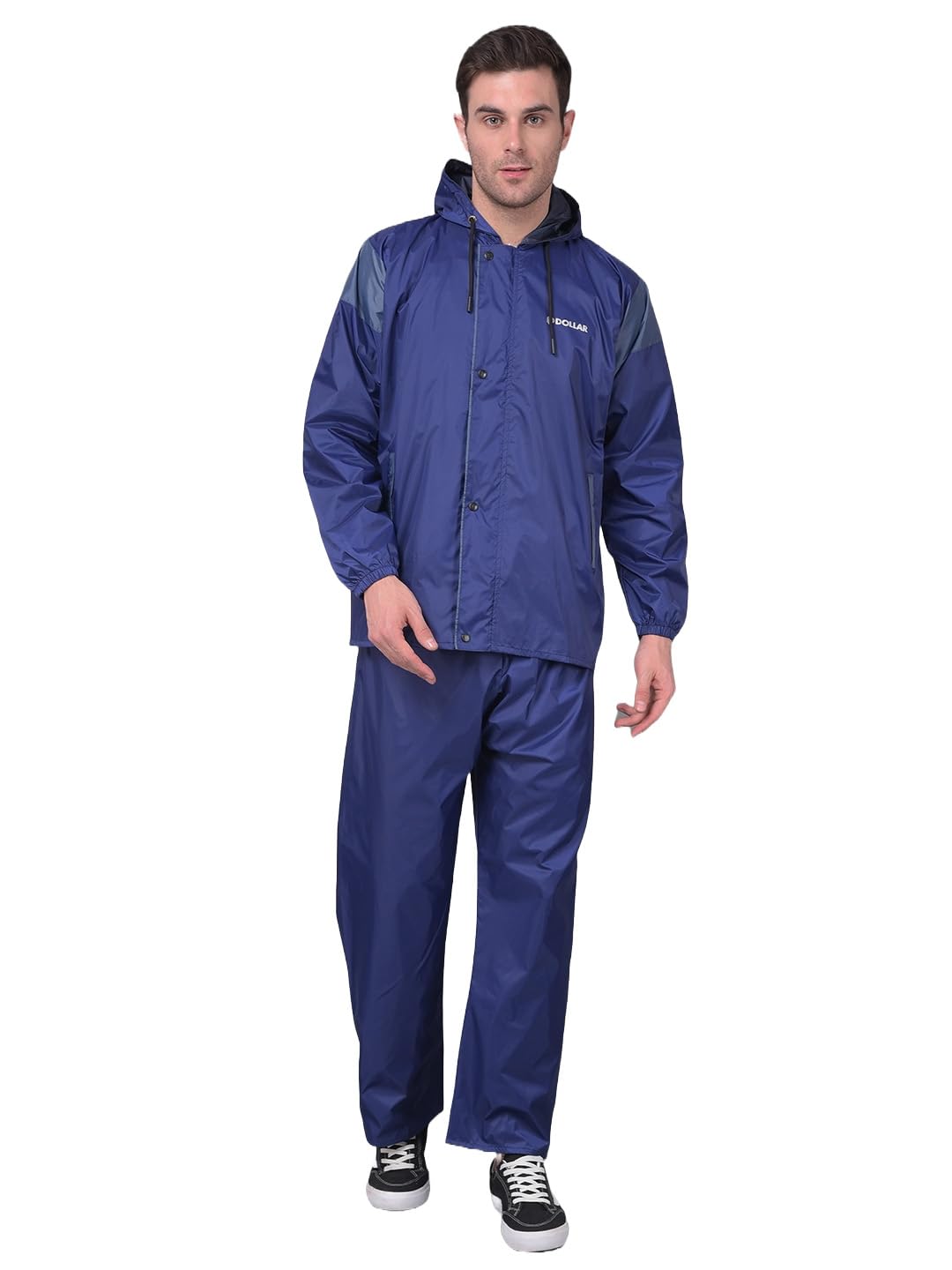 dollar Men's Waterproof Reversible Raincoat Set with Hood & Pocket | PVC Polyester Full Sleeve Zipper Rainwear Suit for Biking, Riding, Trekking, Outdoor | Lightweight Leakproof Jacket Pant Set-picture-30