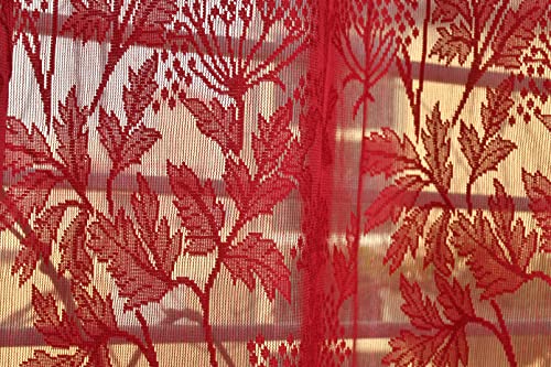 Image of Galaxy Home Decor Transparent Lily Net Curtain Sheer Curtains for Long Door 8 Feet, Pack of 1, Maroon