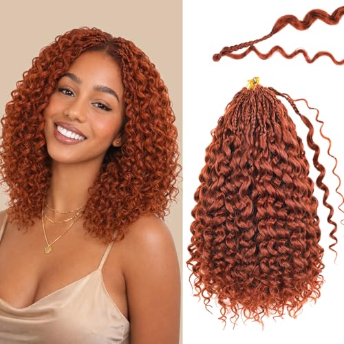 Prelooped Boho Gogo Curl Crochet Hair 12 Inch 8 packs