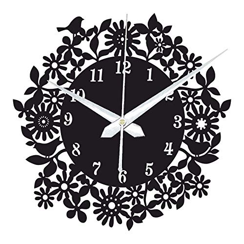 LASAANI Latest Stylish Designer ACP Waterproof Wall Clock for Living Room | Clock for Bedroom | Clock for Gift |Big Size Clock for Home (Glossy Black),ROMAN174