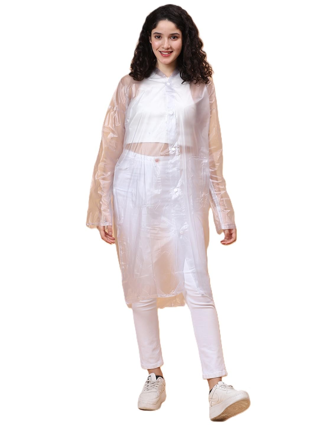 Women's Solid Polyester Waterproof Raincoat mls-01 (White) (Pack of 1)-image-15