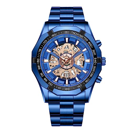 RORIOS Relojes para Hombre Reloj de Pulsera Negocios Mecánico Esqueleto Automático Moda...