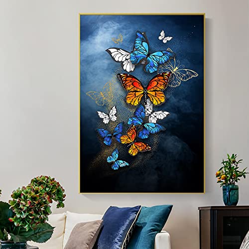 Impressions Sur Toile Papillon Doré d'Art Moderne Nordique pour Décoration Murale Haut de Gamme