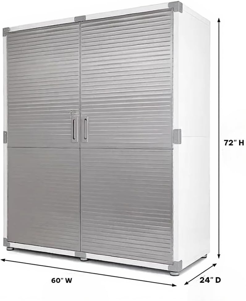 Heavy-Duty Commercial Storage Cabinet (White, 60" W x 24" D x 72" H)