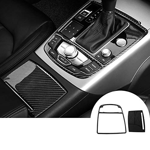 Carbon Fiber Inner Gear Box & Water Cup Holder Trim Cover for Audi A7 S7 2012-2018