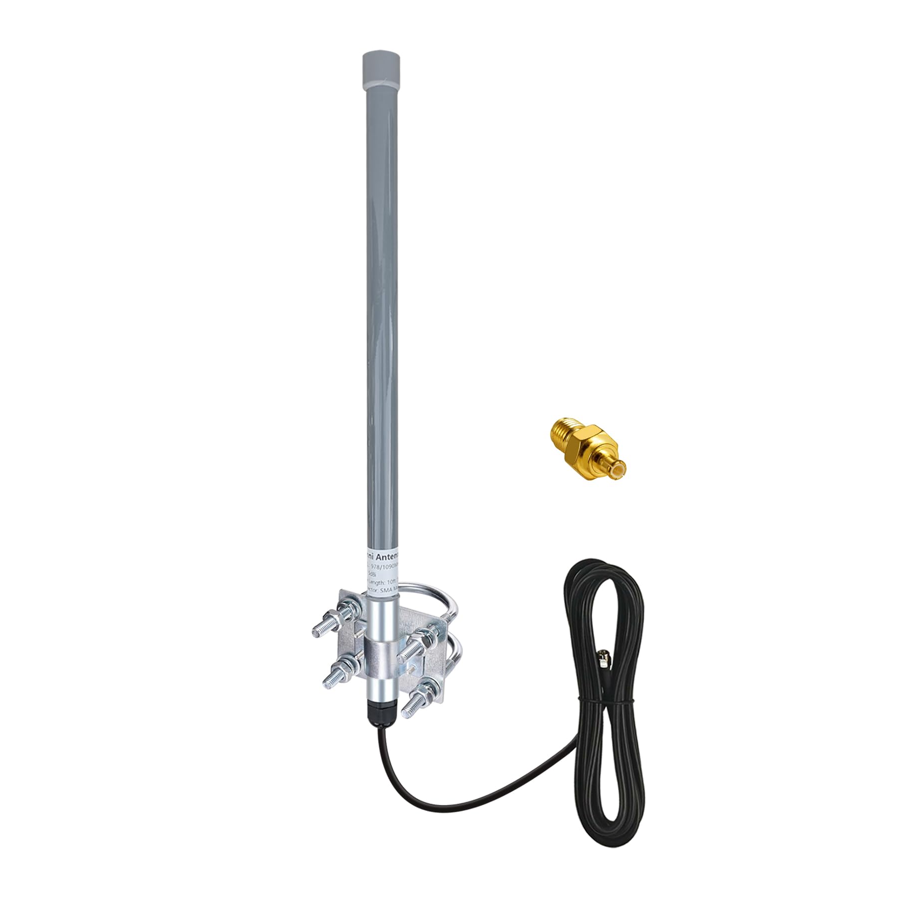 FlightAware ADS-B Antenna 1090MHz &amp; 978MHz Dual Band w/ 10ft SMA Cable MCX Adapter High Gain 5dBi for ADSB FlightAware Software Defined Radios (SDRs) Flight Aviation Adsbexchange