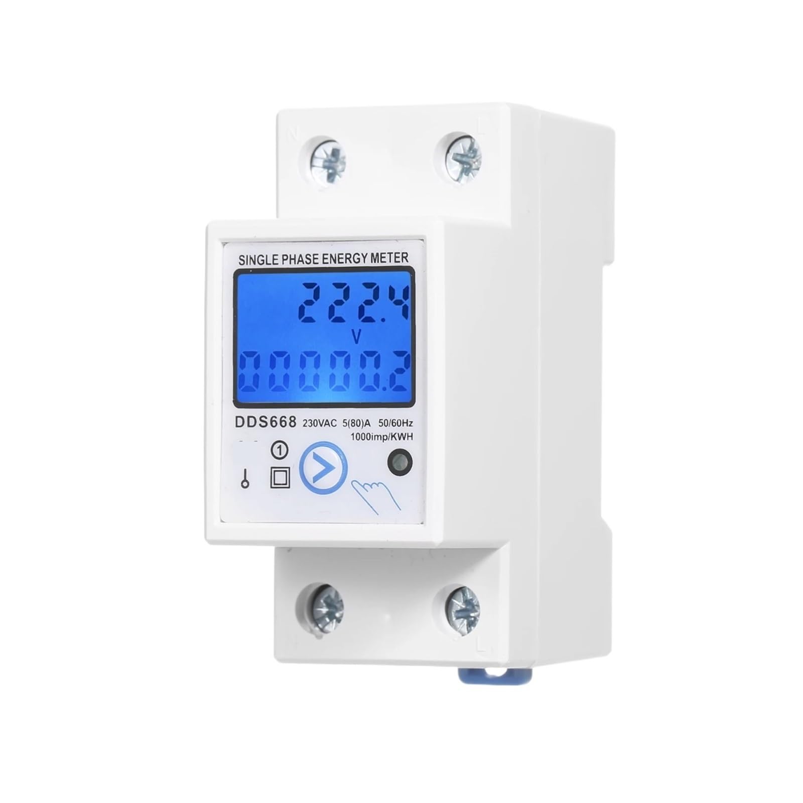 AC 230V Single Phase Energy Meter with Reset Button with Backlight High Accuracy Electricity Energy Meter LCD Digital Display