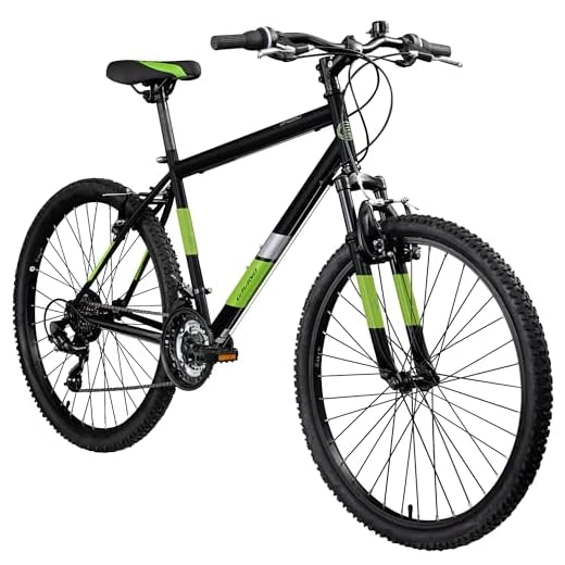 Galano GA260 26 Zoll Mountainbike Hardtail MTB Fahrrad 21 Gang Mountain Bike (schwarz/grün, 46 cm)