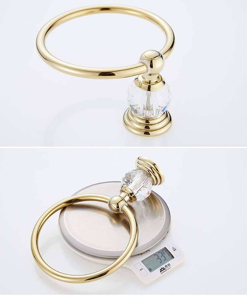 Handtuchring Runder Handtuchhalter Kristall Messing Bad Küchenzubehör, Korrosionsschutz Golden European Style