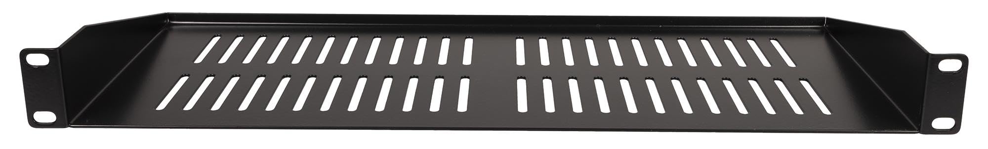 PULSE RKSV-1U180 Étagère ventilée 1U 180 mm de Profondeur en Acier Robuste avec revêtement en Poudre Noire pour serveurs, équipements Audio, électronique