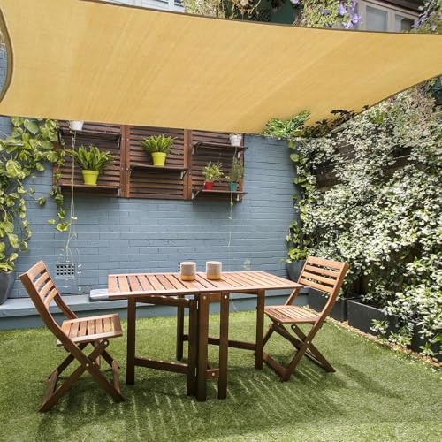 Lagemiex Shade Sail 8x10 Sun Shade Sail Permeable Shade Sails HDPE UV Block Sunshade Outdoor Patio Canopy Sun Cover for Backyard Garden Porch Sand