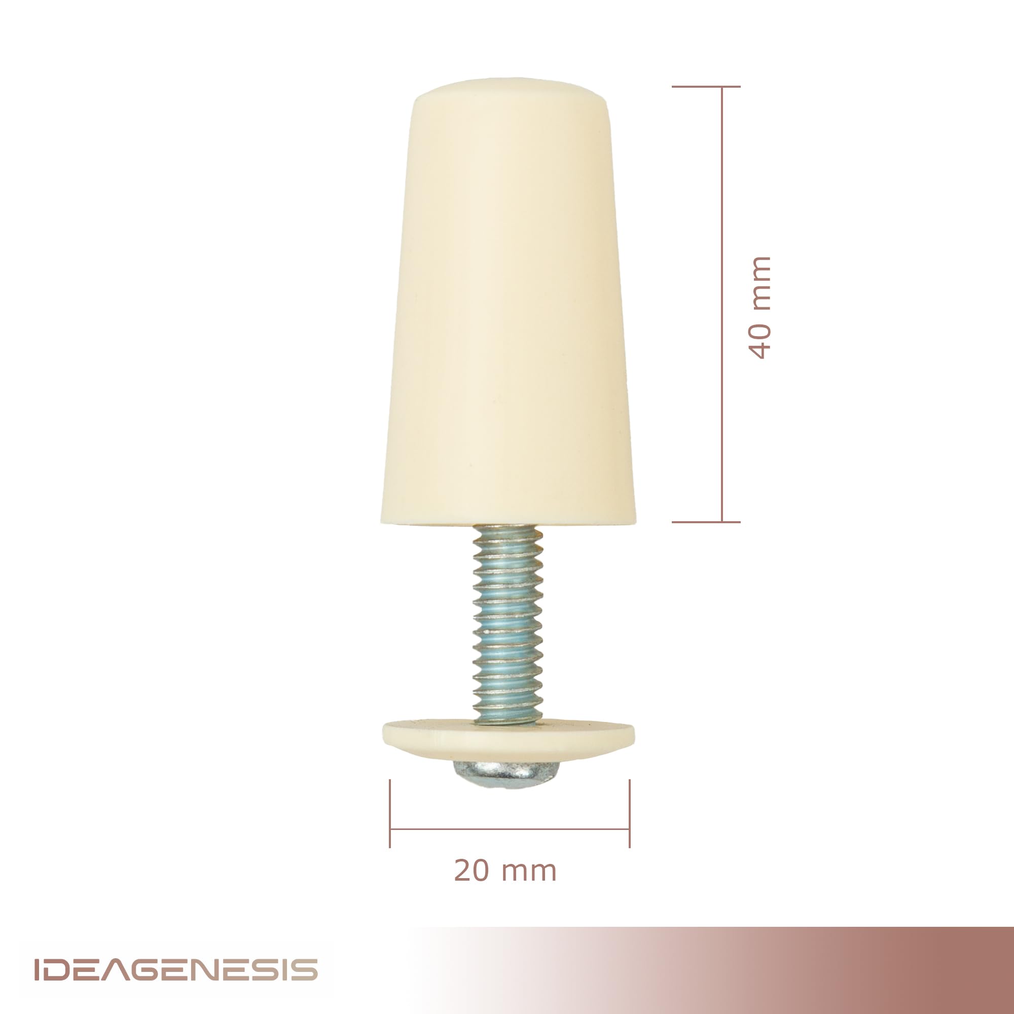 IdeaGenesis - 40 mm Roller Blind Stops Made of PVC, Includes everything you need for mounting Washers and Screws. (12, Ivory) - Image 3