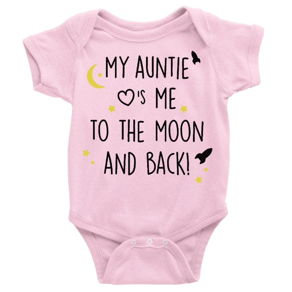 GKrepps My Auntie Loves Me To The Moon and Back Infant Clothes Short Sleeve Romper for Baby