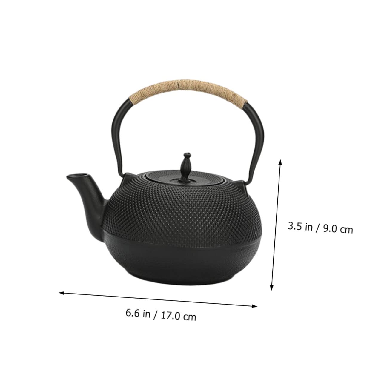 PRETYZOOM Tetera de Hierro Fundido sin Revestimiento Hecha Mano Antigua con Infusor para Preparar Té para Uso Casa Oficina
