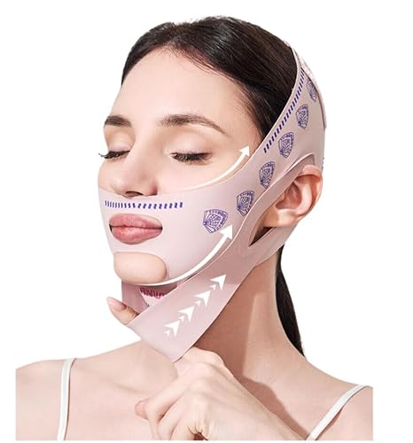 1 máscara de linha V reutilizável rosa, respirável, macia e confortável para mulheres ferramentas de