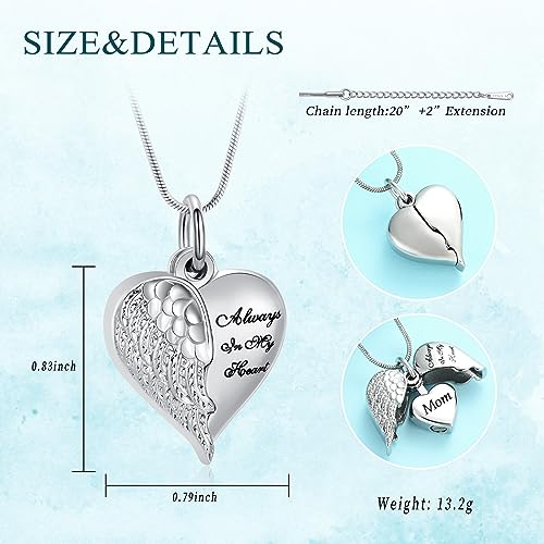 Collier urne funéraire en acier inoxydable pour cendres et son kit