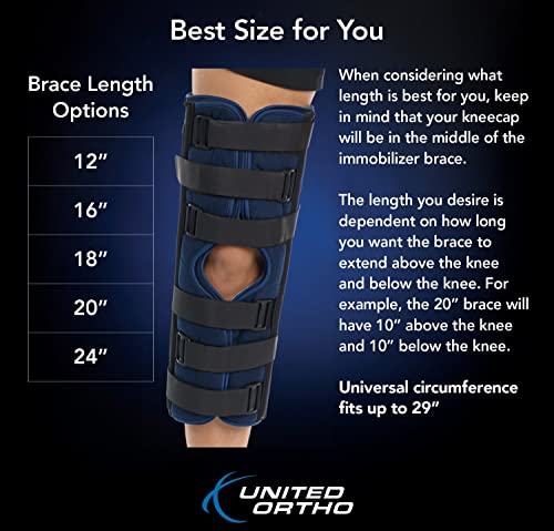United Ortho 61020 3-Panel Knee Immobilizer, 20"