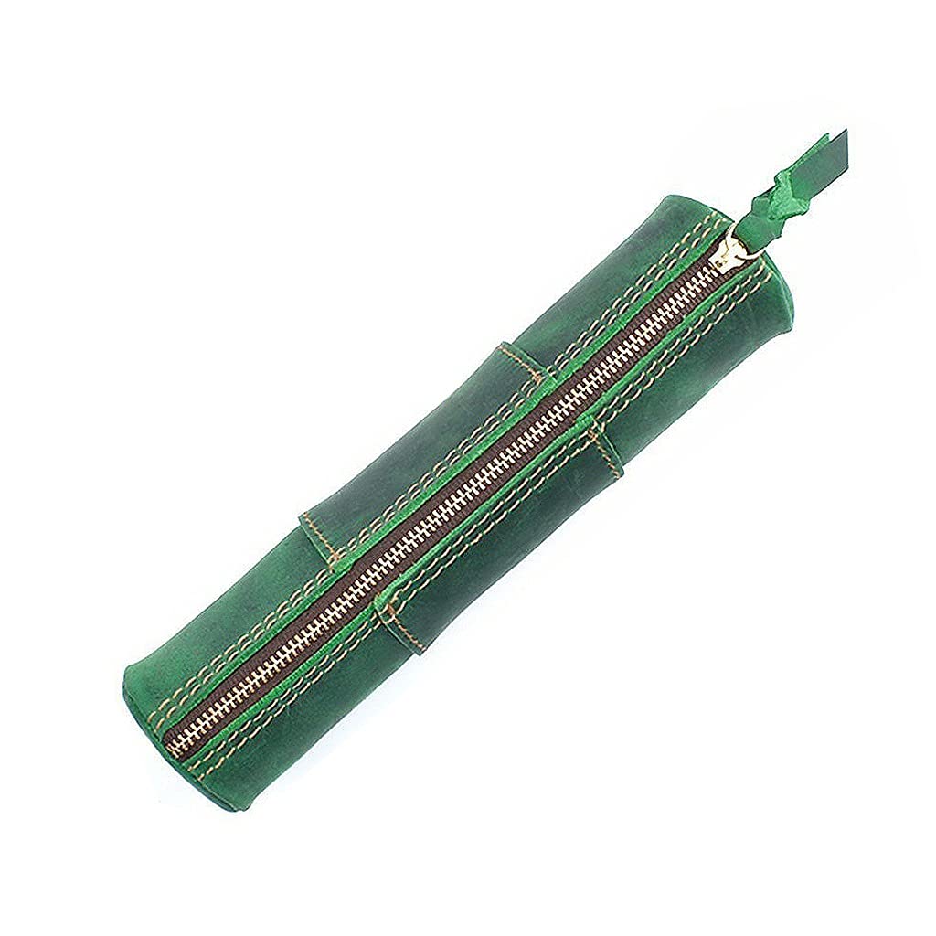 Útiles Escolares: Bolsa de Almacenamiento de Caja de papelería multifunción de Alta Capacidad y Cuero con Cremallera Retro - Estuche para lápicesArgento205X52mm