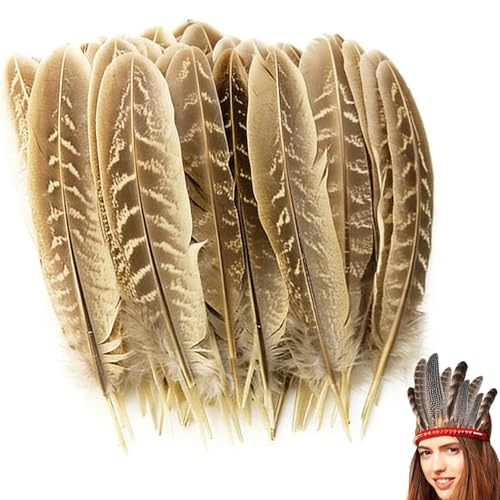 30 Pcs of Natural Pheasant Feathers Brown Feathers Craft Pheasant Feathers Mixed with Natural Feathers Can be Used for Clothing Masks Weddings Parties Decorative Flower Arrangements