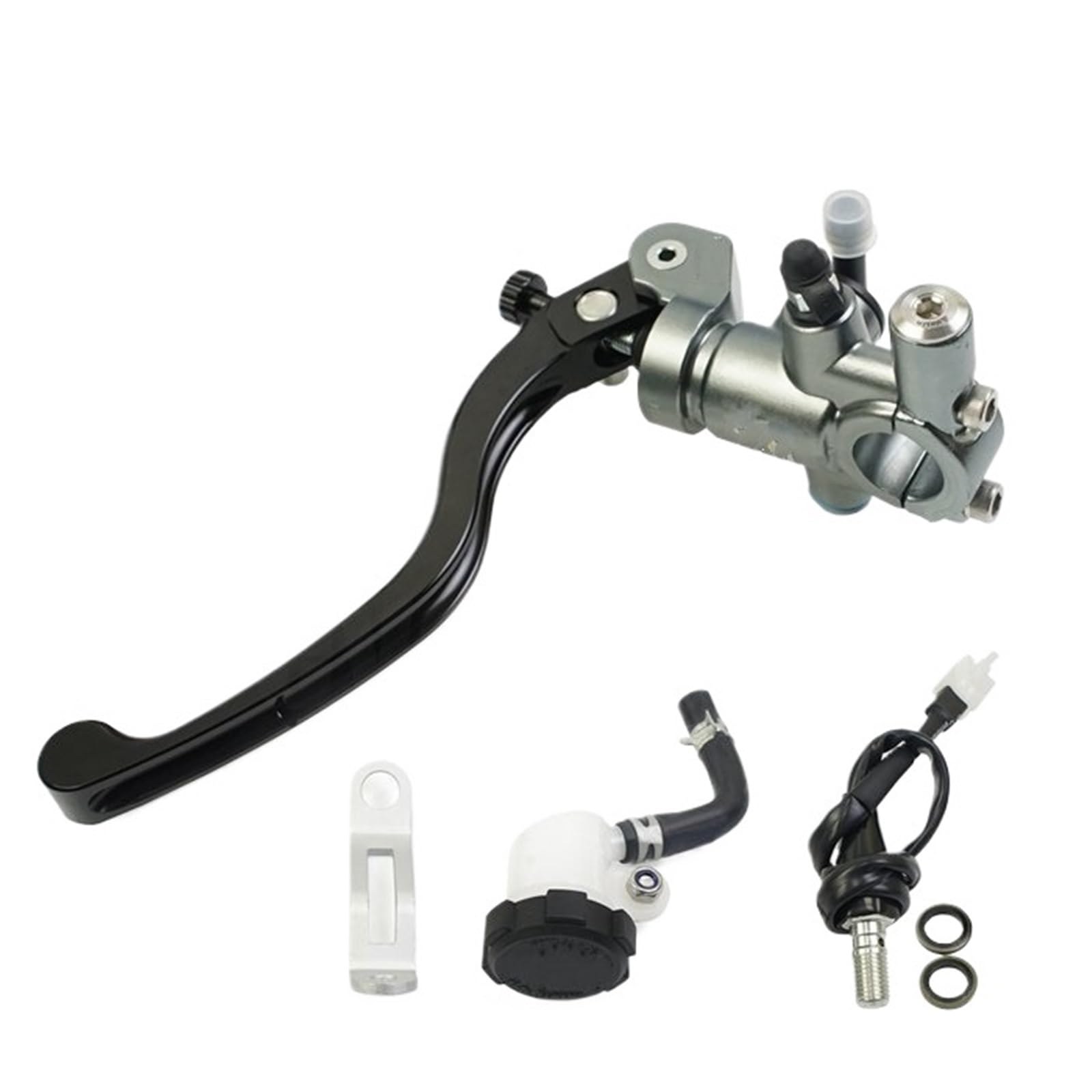 Ouvecr Grey Left 19Mm Motorbike Brake Levers Radial Mounting 14Mm 16Mm 17.5Mm 19Mm Motorcycle Brake Clutch Master Cylinder Lever(Grey Left 19Mm)