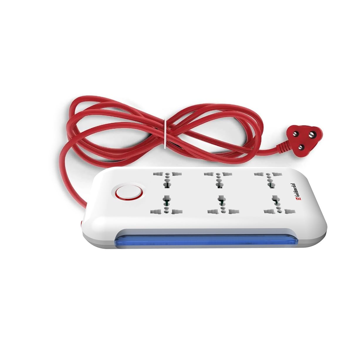 Goldmedal i-Strip LED High Grade Spike Guard (White and Red) – Pack of 1, 6 Outlet International Socket, master Switch, 3-pin 2 meter Cable, Indicator with Surge Protector for Home & Office (B0114BF6C0) Amazon Price History, Amazon Price Tracker