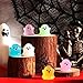Liliful 48 Pcs Mini Resin Ghost Luminous Cute Miniature Figurines Glow in The Dark Resin Figures Small Ghost Garden Decor Micro Miniature Statue for Outdoor House Landscape Party