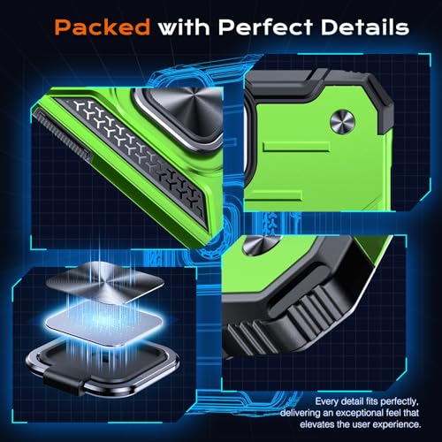 Image of Anqrp Heavy Duty Case for iPhone 13 Pro Case with Enhanced Ring Holder Grip Stand, Military Grade Shockproof Rugged Drop Protective Silicone Hard Slim iPhone 13 Pro Phone Case Cover,Spring Grass