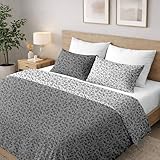 Sono a casa - Set Copripiumino Matrimoniale, 1 Lenzuolo a Sacco Double 250x200 cm e 2 Fede...