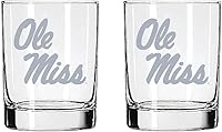 Vista 16 de Vaso de 2 lados, acabado satinado, roca (o whisky) - Juego de 2 (Arkansas Razorbacks)