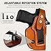 Universal Leather Holster for Sig P365, Ruger LCP 380, LCP 2, LCP Max, G42, M&P Bodyguard and Similar Size Micro/Pocket Pistols – IWB and OWB Convertible, Optic Ready, Ambidextrous, Brown