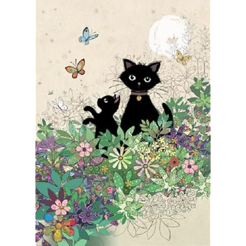 Bug Art Black Ink Kitty Greeting Card Cover