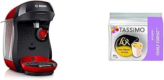 Bosch Electroménager TASSIMO Happy TAS1003 Machine à boissons chaudes, 1400 W, 0.7 litre, Rouge/Noir + Tassimo L'OR Petit Déjeuner Classic 120 boissons (Pack de 5x24 Tdisc)
