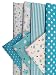 levylisa 19.7" x 19.7" 7pcs Blue Printing Floral Dot Stripe Cotton Quilting Fabric Quarter Bundle Patchwork Quilting Fabric Sets Sewing Fabric Patchwork Flower Dots DIY Quilting Handmade Craft