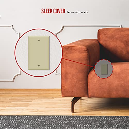 image for ENERLITES Blank Device Wall Plate, Gloss Finish, Standard Size 1-Gang 