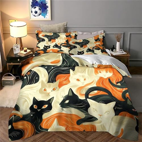 Parure de lit chat 3 pièces 220x240 parure de lit ultra douce 3D