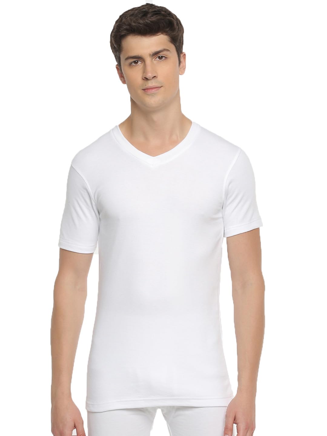 macroman m-series Hotmax Half Sleeves V-Neck for Men|Polyester|Pack of: 1 White-picture-24