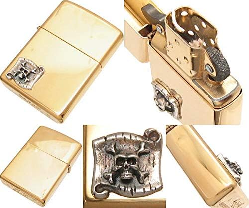 ［RustySkull/ラスティスカル］ラスティスカル"パイレーツ"オイルライター ボディ真鍮米国製 モチーフシルバ