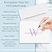 24 Personalized Folded Stationery Note Cards with Envelopes - Personalized Thank You Cards, Handmade Note Cards & Greeting Cards - Name and Initials - Folded (Large Initial Centered)