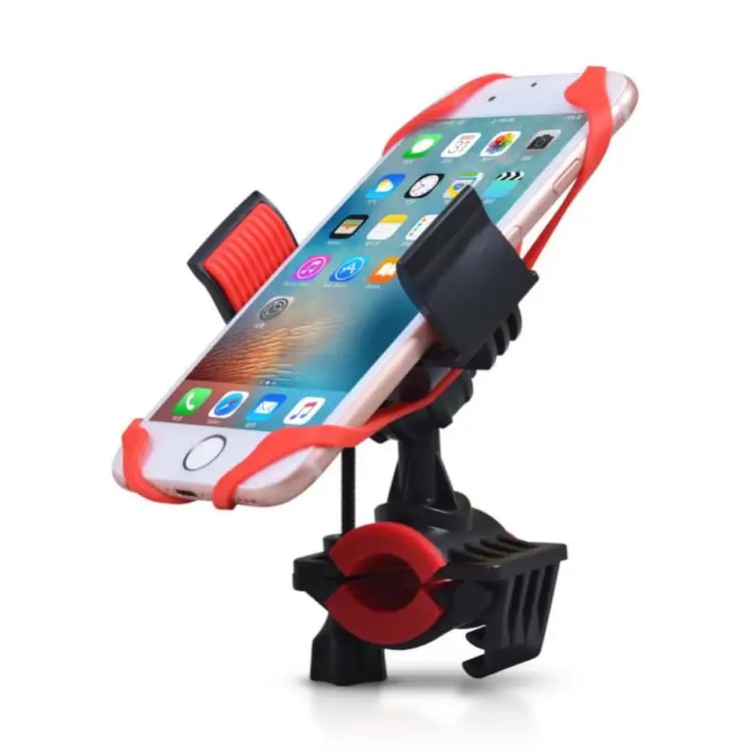 king shine Universal Bike Mobile Holder for Motorcycle Mobile Mount & Stand 360 Rotation for All Bike Handle Grip (Black)