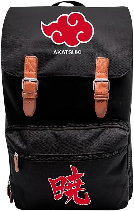 ABYSTYLE Naruto Shippuden Akatsuki XXL Backpack Black 13"x19.6" Anime Manga Naruto Accessories Merch Gift