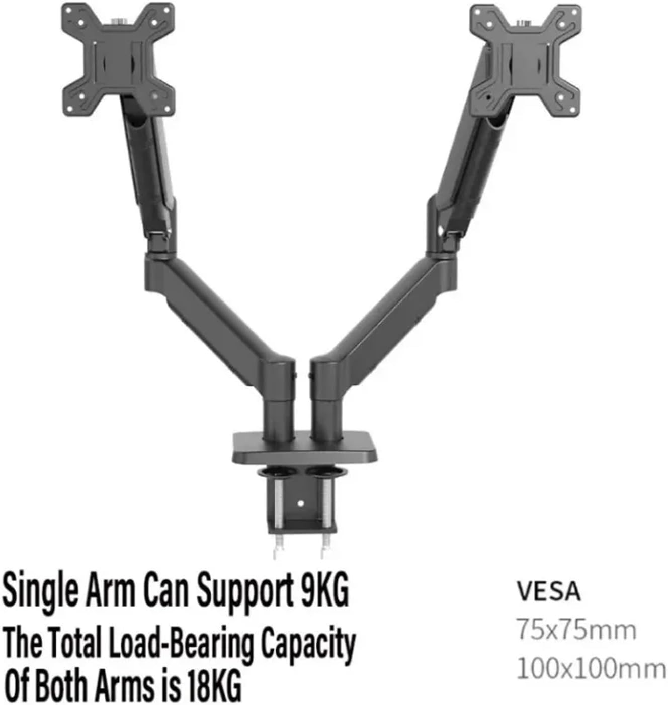 モニタ腕、 調節可能なデスクトップ PC モニター吊りホルダー 17-32 インチスクリーンスタンドブラケットリフティングアームクラ