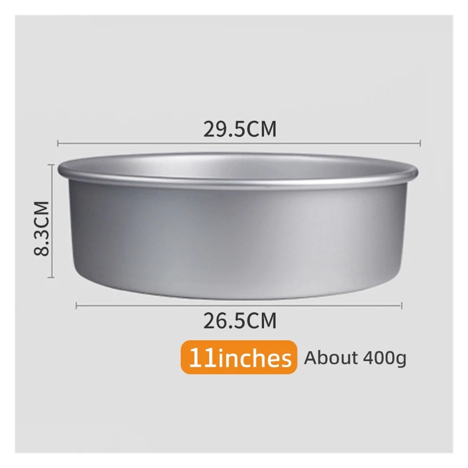 Genérico Molde de aluminio for pastel, Mousse, fondo embrión, redondo, antiadherente, horno grueso, herramienta for hornear Pan y repostería(11inch)